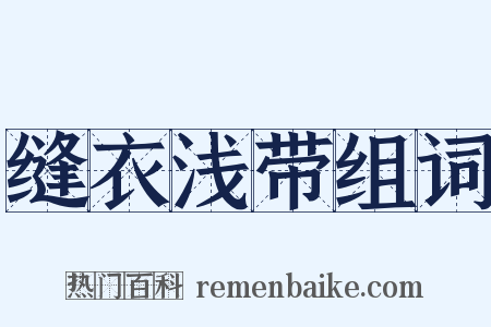 缝衣浅带组词是什么意思的图片